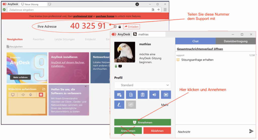 Fernwartung mit AnyDesk